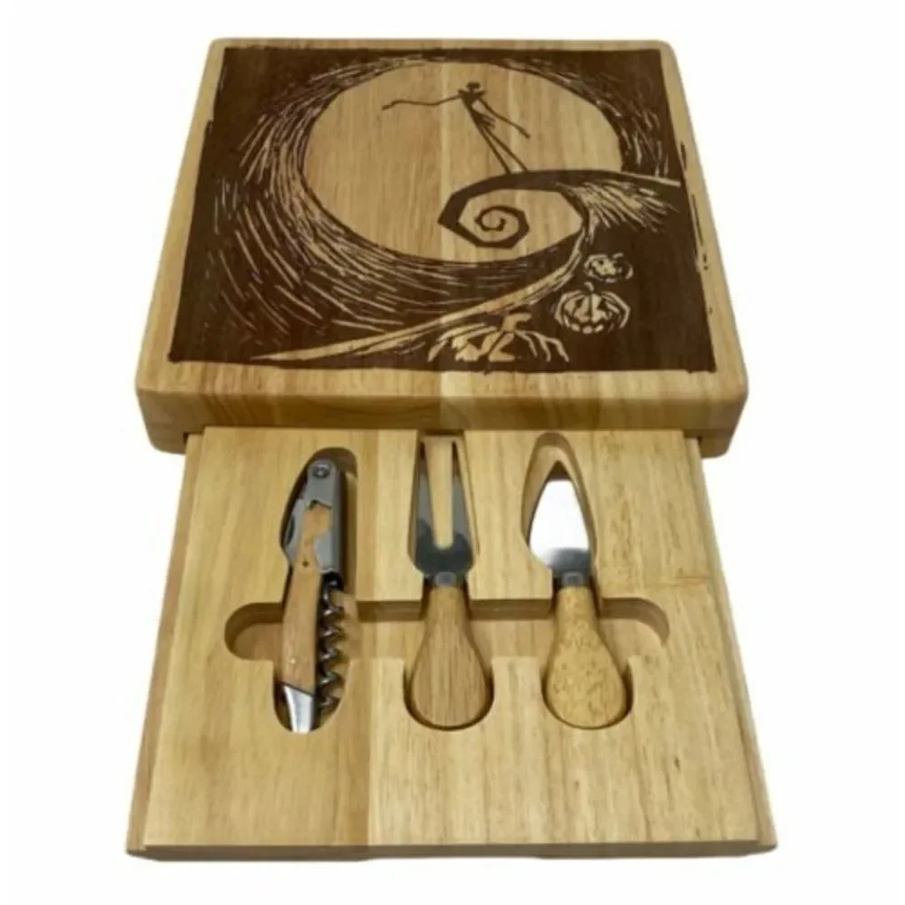 Disney Nightmare Before Christmas Wood Cheese Board And Tools Set Party Jack‎